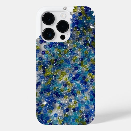 Blue And Green Spilled Seed Beads Case_Mate iPhone 14 Pro Case