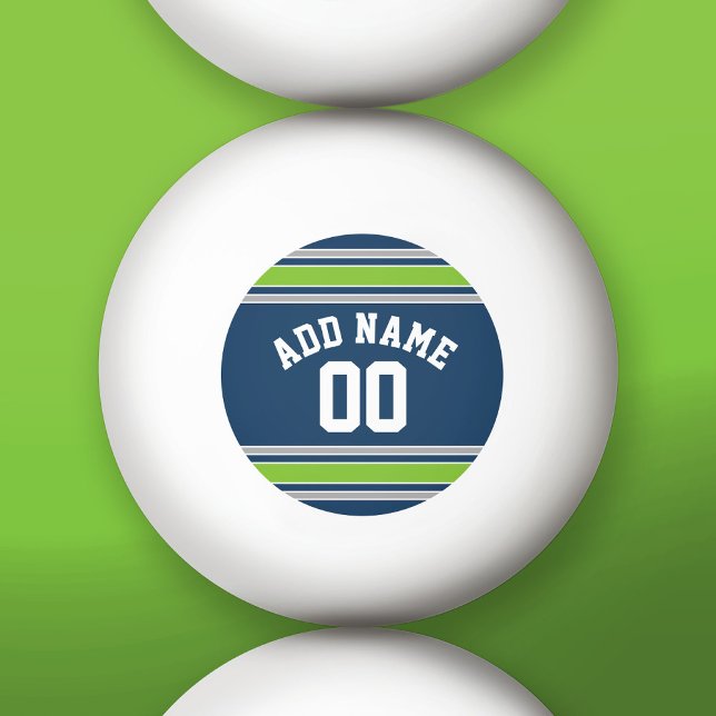 Blue and Green Sports Jersey Custom Name Number Ping-Pong Ball (Custom Ping Pong Balls)