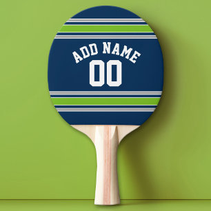 Blue and Green Sports Jersey Custom Name Number Ping-Pong Paddle