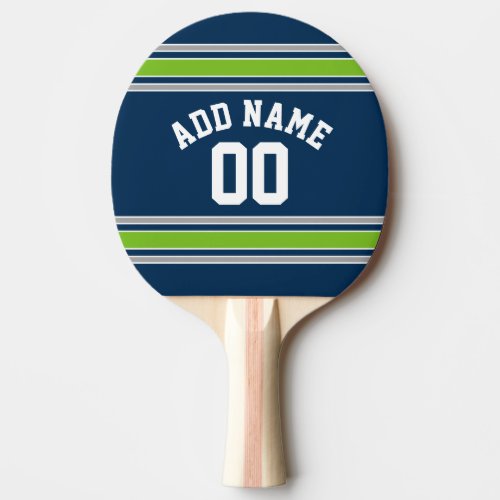 Blue and Green Sports Jersey Custom Name Number Ping_Pong Paddle