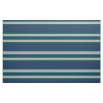 Blue And Green Sports Stripes Fabric by FalconsEye at Zazzle