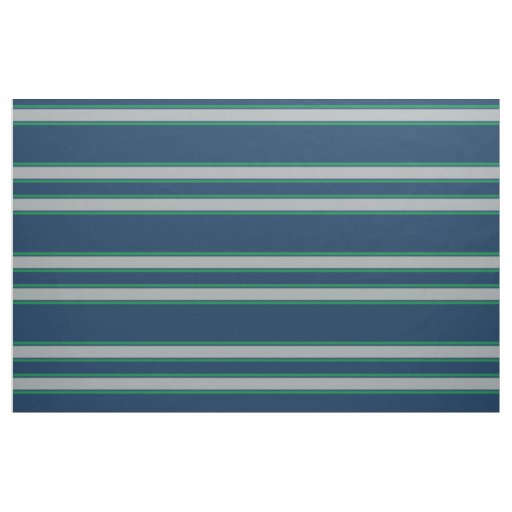 Blue and Green Sports Stripes Fabric