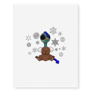 Blue and Green Squite (Pocket Griffon) Snowflakes Temporary Tattoos