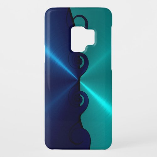 Blue and Green Stainless Metallic Swirl Pattern Case_Mate Samsung Galaxy S9 Case