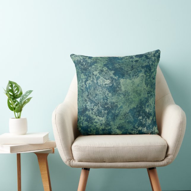 Blue and Green Stone abstract Throw Pillow (Chair)