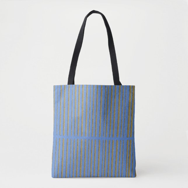  Blue and Green Striped Pattern  Tote Bag (Front)