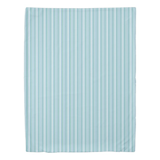 Blue and Green Stripes and Dots Duvet Cover (Front)