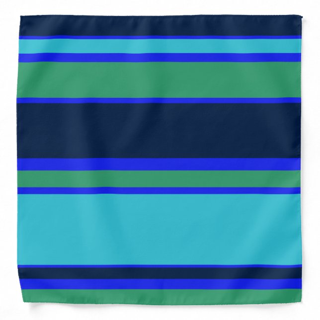 Blue and green stripes bandana (Front)
