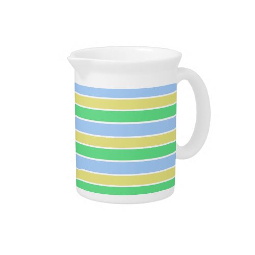 Blue and Green Stripes  Beverage Pitcher