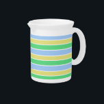 Blue and Green Stripes  Beverage Pitcher<br><div class="desc">Blue and green horizontal stripes on home decor and furnishings.</div>