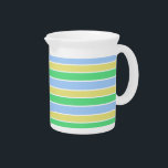 Blue and Green Stripes  Beverage Pitcher<br><div class="desc">Blue and green horizontal stripes on home decor and furnishings.</div>