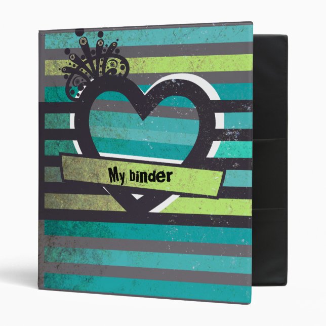 blue and green stripes binder (Front/Inside)