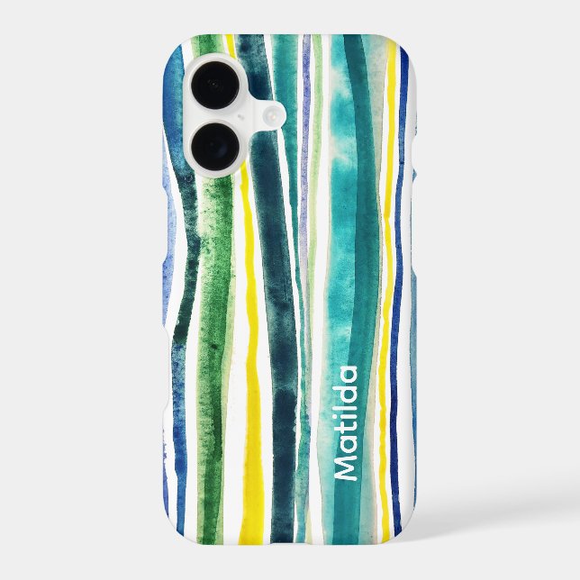 Blue and green stripes Case-Mate iPhone case (Back)