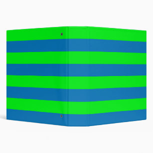 Blue and Green Stripes Design 3 Ring Binder