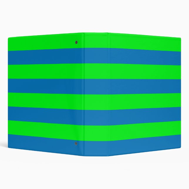 Blue and Green Stripes Design 3 Ring Binder (Background)