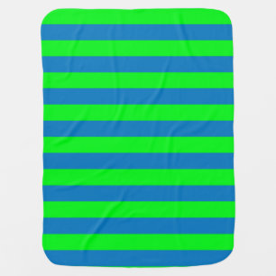 Blue and Green Stripes Design Baby Blanket