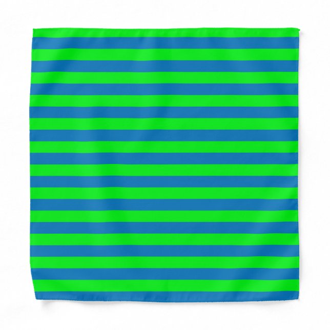 Blue and Green Stripes Design Bandana (Front)