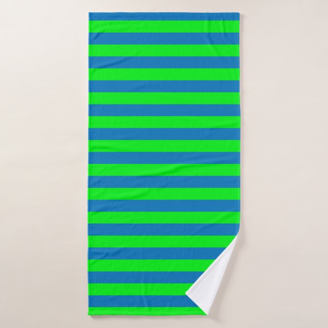 Blue and Green Stripes Design Bath Towel (Bath Towel)