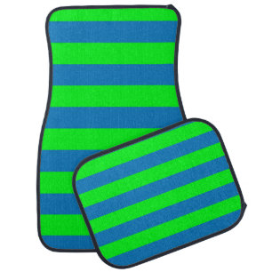 Blue and Green Stripes Design Car Floor Mat
