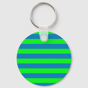 Blue and Green Stripes Design Keychain