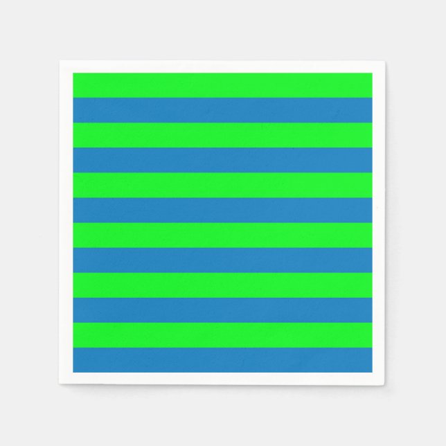 Blue and Green Stripes Design Napkins (Front)