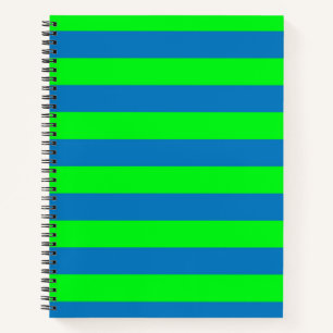 Blue and Green Stripes Design Notebook