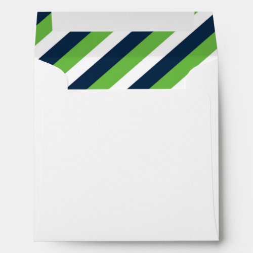 Blue and Green Stripes Envelope Liner _ Preppy
