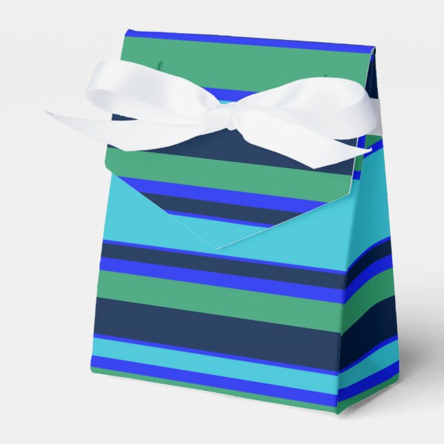 Blue and green stripes favor boxes (Front Side)