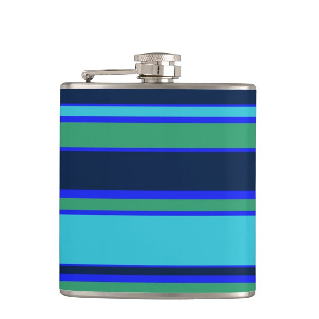 Blue and green stripes flask (Front)