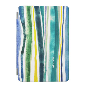 Blue and green stripes iPad mini cover