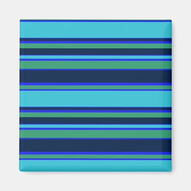 Blue and green stripes magnet (Front)