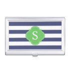 Blue and Green Stripes Monogrammed