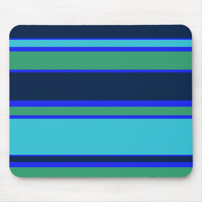 Blue and green stripes mouse pad (Front)