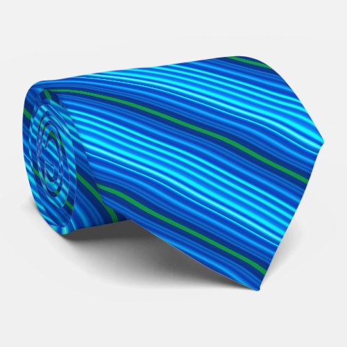 Blue and Green Stripes Neck Tie