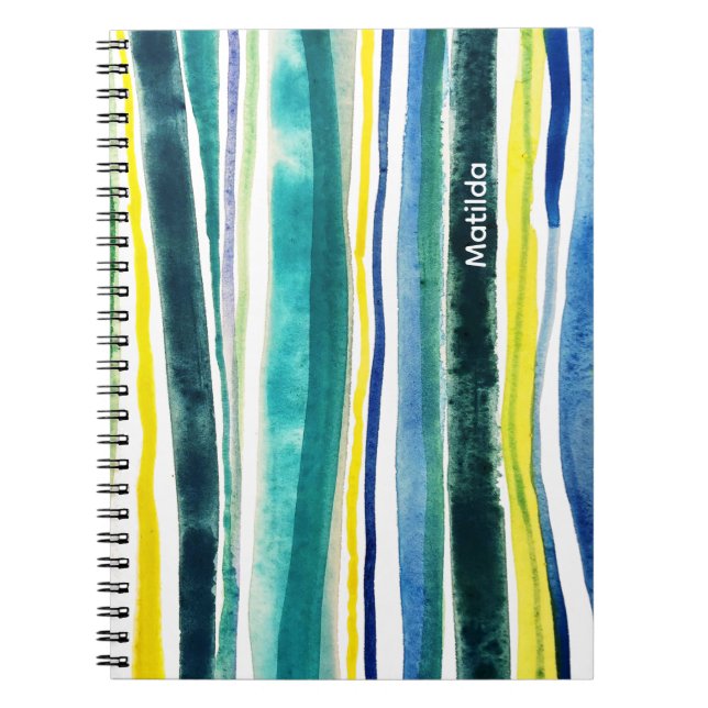 Blue and green stripes notebook (Front)