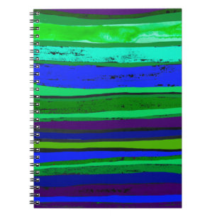 Blue and green stripes notebook