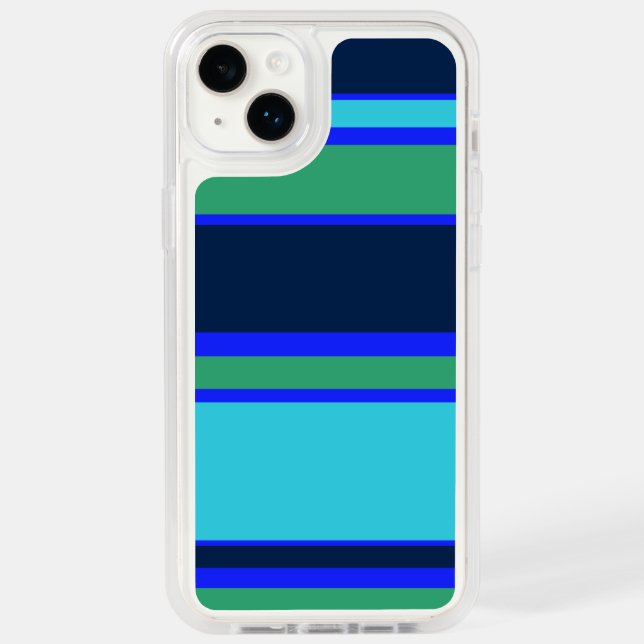 Blue and green stripes otterbox iPhone case (Back)