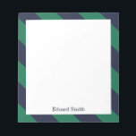 Blue and Green Stripes Personalized Notepad<br><div class="desc">This stylish notepad can be personalized with your name,  monogram,  initials,  a special date (wedding anniversary,  birthday,  etc) or any text of your choice. Visit our stores for more designs and color schemes.</div>