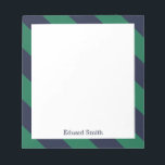 Blue and Green Stripes Personalized Notepad<br><div class="desc">This stylish notepad can be personalized with your name,  monogram,  initials,  a special date (wedding anniversary,  birthday,  etc) or any text of your choice. Visit our stores for more designs and color schemes.</div>