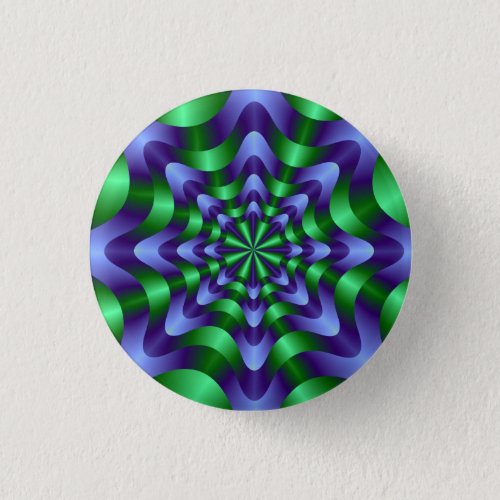 Blue and Green Swirl Button