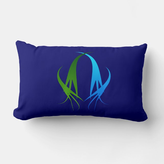 Blue and Green Swirls pillow (Front)