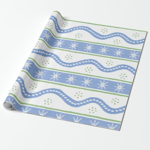 Blue and Green Swirlstripes Wrapping Paper