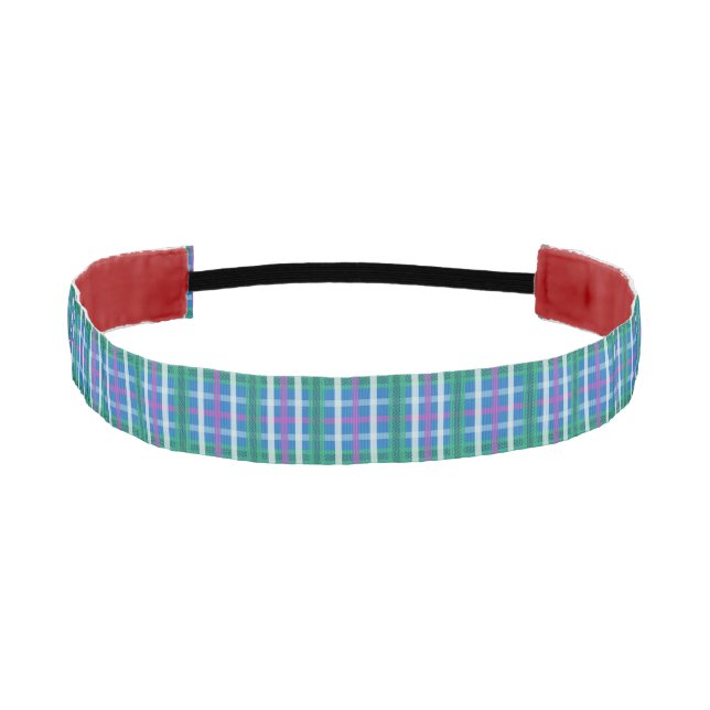 Blue and Green Tartan Pattern  Athletic Headband (Front)