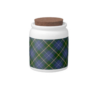 Blue and Green Tartan Plaid Candy Jar