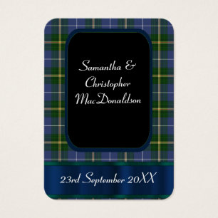Blue and green tartan plaid favor thank you tag