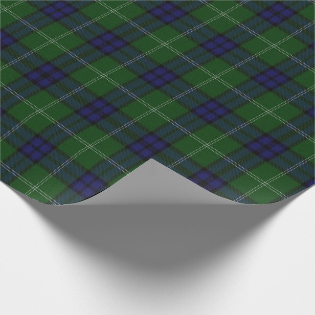 Blue and Green Tartan Plaid Pattern Wrapping Paper (Corner)