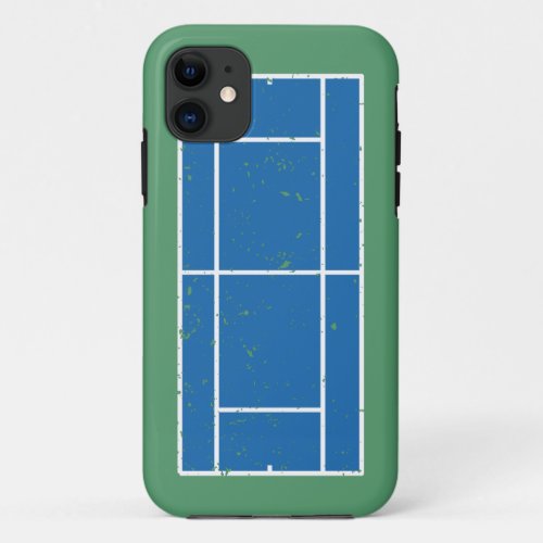 Blue and Green Tennis Court Distressed Style iPhone 11 Case