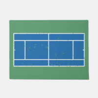 Blue and Green Tennis Court Distressed Style
