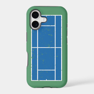 Blue and Green Tennis Court Distressed Style iPhone 17 Case