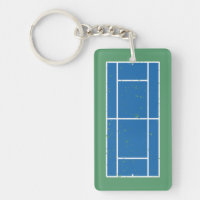 Blue and Green Tennis Court Distressed Style